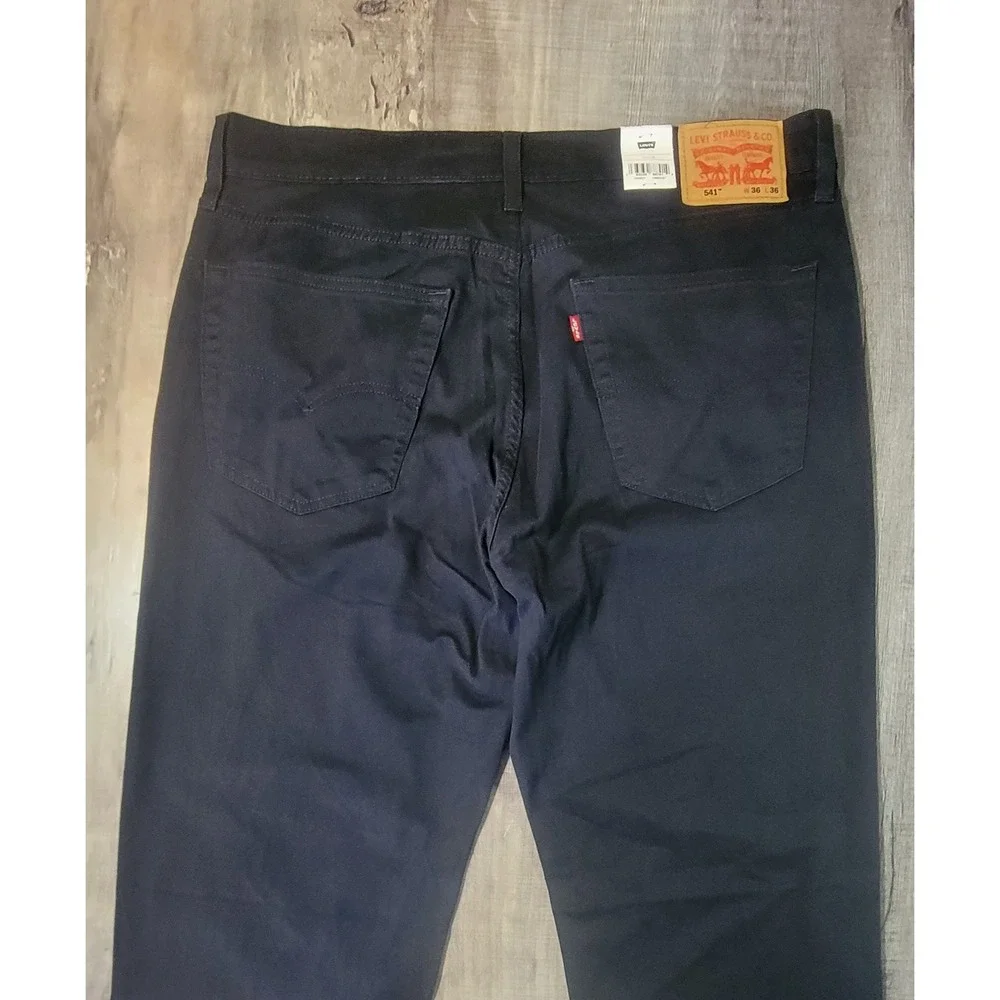 Levis 541 Athletic Taper Black Jeans Mens 36x36 Performance Stretch 18181-0529